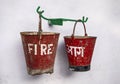 Two Fire Buckets Royalty Free Stock Photo