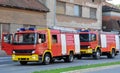 Two fire engines arrived at the scene of the fire extinguishing