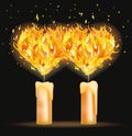 Two fire hearts Royalty Free Stock Photo
