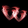Two fire hearts. Royalty Free Stock Photo