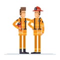 Two firefighter officers in personal