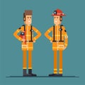 Two firefighter officers in personal