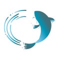 Two fish logo is swimming. Balance zen logo. Royalty Free Stock Photo