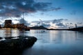 Two fisherman near Diamond Head at Waikiki Royalty Free Stock Photo