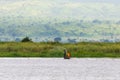Two fishermen on lake Albert in Uganda Royalty Free Stock Photo