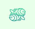 Two fishes symbol or logo template Royalty Free Stock Photo