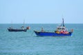 Two fishing boats at anchor Royalty Free Stock Photo