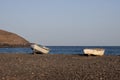 Two fishing boats and Atlantic ocean Royalty Free Stock Photo