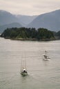 Fishing Boats Motoring in Sitka Harbor