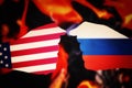 Russia and USA conflict concept Royalty Free Stock Photo