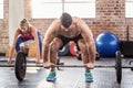 Two fit people working out Royalty Free Stock Photo