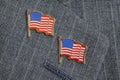 Two flag pins