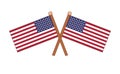 Two flags of America on a white background