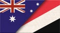 Two Flags Together Australian and Principality of Sealand national flags fabric