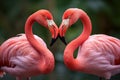 Two flamingos in love. Generative Ai Royalty Free Stock Photo