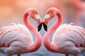 Two flamingos in love. Generative Ai Royalty Free Stock Photo