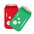 Two flat color icon a soda can or drinks cold can for apps and websites