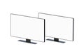 Two flat wide TV with white screen isolated on white background Royalty Free Stock Photo