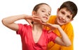 Two flirting kids Royalty Free Stock Photo