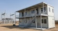 Two floor mobile container site office in the substation area. Royalty Free Stock Photo