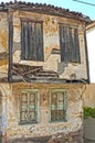 Two floor old house in ruins Royalty Free Stock Photo