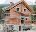 Two-floors country house under construction Royalty Free Stock Photo