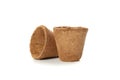 Two flower pots isolated on background Royalty Free Stock Photo