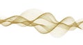 Two flowing waveforms composed of numerous small, gold particles on a white Royalty Free Stock Photo