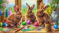 A Serene Encounter: The Easter Bunnys Meeting