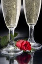 Two flutes of champagne Royalty Free Stock Photo