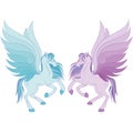 Two flying pegasus