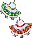 Two flying saucers Royalty Free Stock Photo