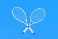 Two flying tennis racquets. Sports equipments. International tournament. Game for laisure Royalty Free Stock Photo