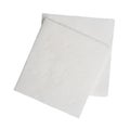 Two folded pieces of white tissue paper or napkin in stack tidily prepared for use in toilet or restroom isolated on white Royalty Free Stock Photo