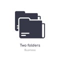 two folders outline icon. isolated line vector illustration from business collection. editable thin stroke two folders icon on