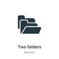 Two folders vector icon on white background. Flat vector two folders icon symbol sign from modern business collection for mobile