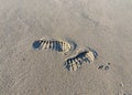 Two footprints in the sand Royalty Free Stock Photo