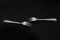 Two forks on the black backround Royalty Free Stock Photo