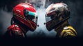Two formula one driver looking at each other created with Generative AI