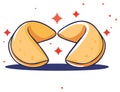 Two fortune cookies with a hint of sparkle for good luck Royalty Free Stock Photo