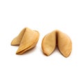 Two fortune cookies on white Royalty Free Stock Photo