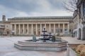 Two Fountens and the Caird Hall in the City Centre of Dundee in Scotland Royalty Free Stock Photo
