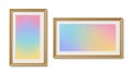 Two framed artworks showcasing vibrant gradient color transitions in modern frames Royalty Free Stock Photo
