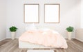 two frames on a bedroom mockup