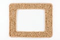 Two frames made of the rope with rye grain on a white background