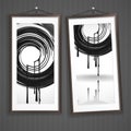 Two Frames Of Picture On A Striped Old Wall Royalty Free Stock Photo