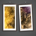 Two Frames Of Picture On A Striped Old Wall Royalty Free Stock Photo