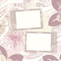 two frames on Vintage floral background Royalty Free Stock Photo