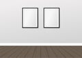 Two frames on the wall. Vector interior mock up. Modern scandianvian interior design Royalty Free Stock Photo