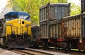 Two freight trains passing Royalty Free Stock Photo